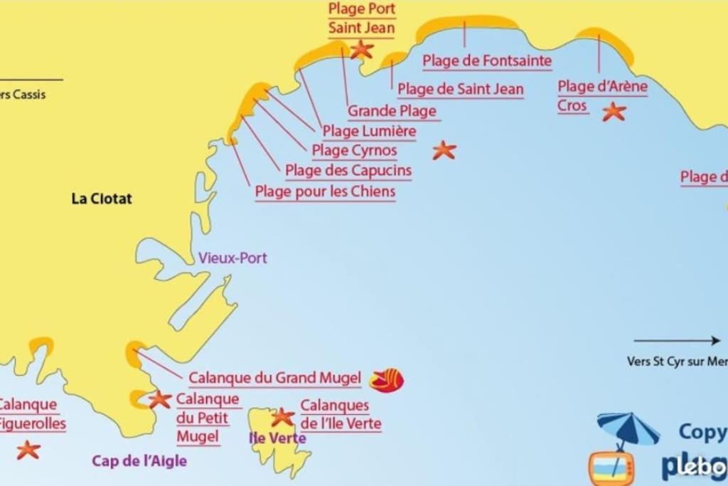 Joli Studio Cosy De 31 M2 Bord De Mer Acces Pmr 4Personnes La Ciotat Exterior photo